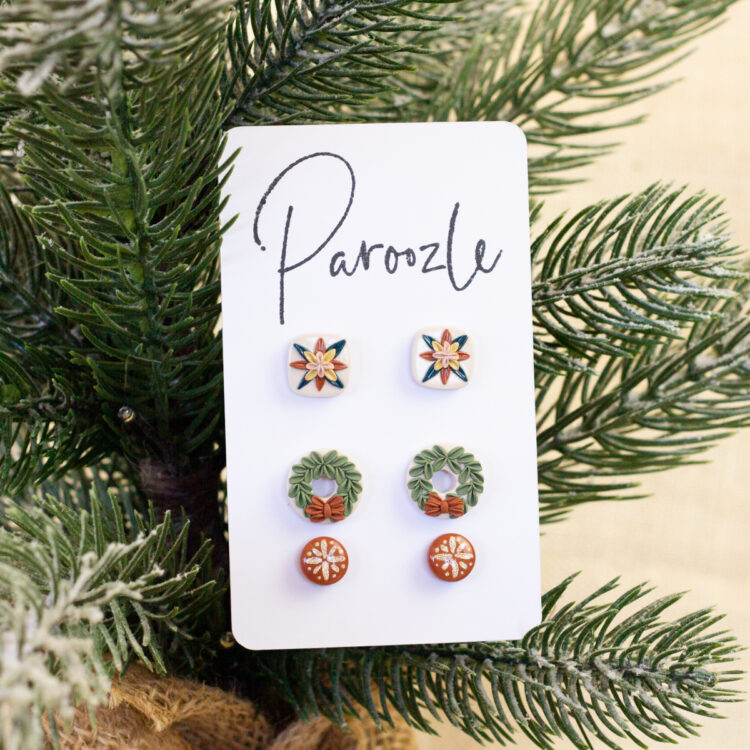 Christmas Wreath Stud Set